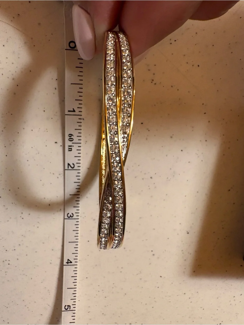 Swarovski Gold-Tone Crystal Twist Bangle bracelet- never worn!!